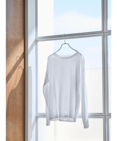 Te chichi（テチチ）の「【宮本茉由着用】シアー天竺ロングスリーブTシャツ（Tシャツ/カットソー・レディース・トップグレー/オフホワイト/ブラック/サックスブルー・F）」の2枚目の写真