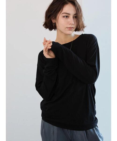 Te chichi（テチチ）の「【宮本茉由着用】シアー天竺ロングスリーブTシャツ（Tシャツ/カットソー・レディース・トップグレー/オフホワイト/ブラック/サックスブルー・F）」の13枚目の写真