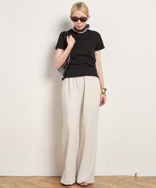 EVERYDAY I LIKE. ホワイト Tシャツ EVERYDAY I LIKE. tシャツ Tシャツ フィットTシャツ レディース