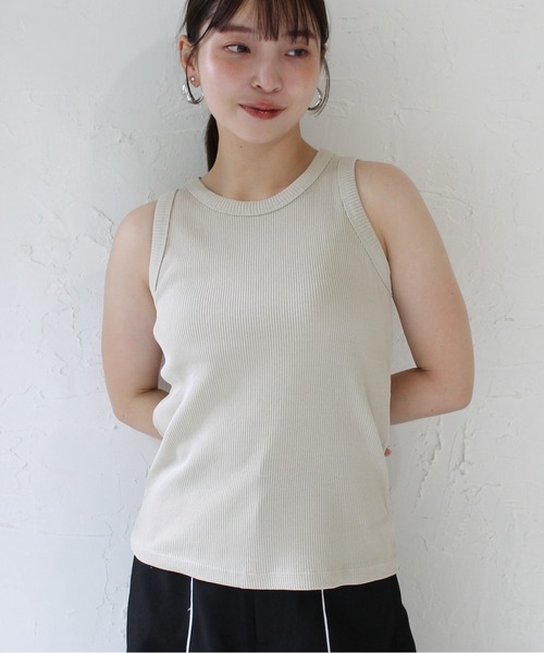 アジサイ　リブカップ付きタンクトップ、リブタンクトップ　おまとめ売り THE HOLIDAY CLOSET]カップ付きリブタンクトップ （カットソー