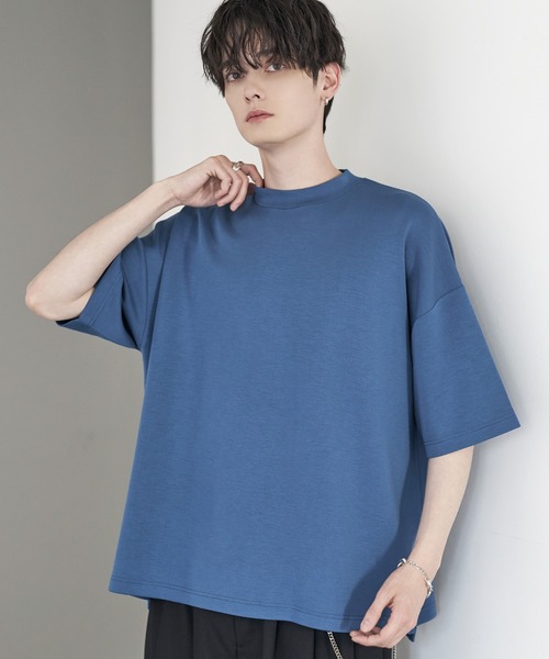 セール】接触冷感 ポンチモックネック半袖カットソー（Tシャツ