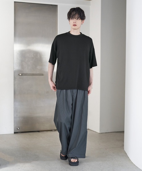 セール】接触冷感 ポンチモックネック半袖カットソー（Tシャツ