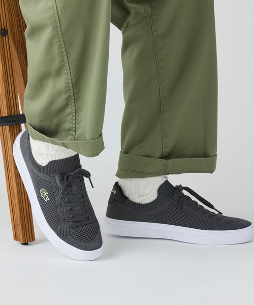 LACOSTE(ラコステ)の「メンズ LA PIQUEE 2.0 125 1 CMA / 鹿の子ニット ブラックソールスニーカー(スニーカー・メンズ・グリーン/ブラック・28.5cm/25.0cm/29.0cm/25.5cm/26.0cm/26.5cm/27.0cm/28.0cm)」の9枚目の写真