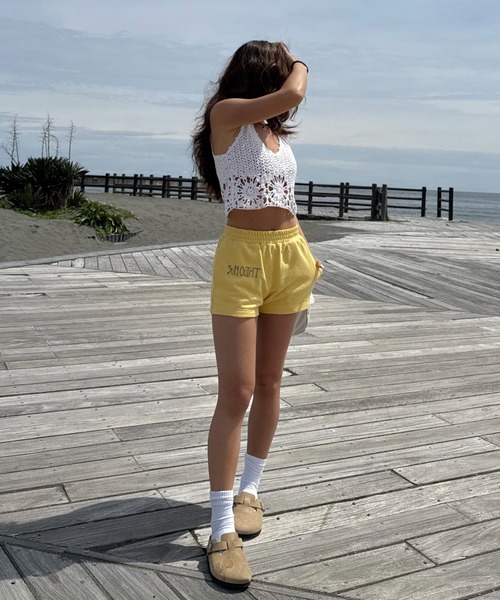 INTER FACTORY（インターファクトリー）の「moeka - sunoutfit スウェットショートパンツ made in INTERFACTORY（その他パンツ・レディース・イエロー/カーキ・SMALL/MEDIUM）」の12枚目の写真