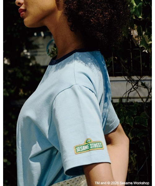 tシャツ 「SESAME STREET meets AVIREX」RINGER T-SHIRT レディース SESAME STREET tシャツ 「SESAME meets AVIREX」RINGER T-SHIRT