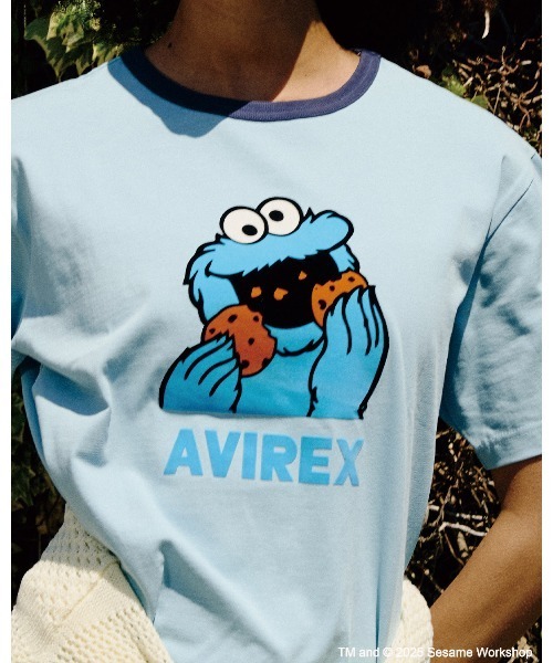 SESAME STREET(セサミストリート)の「《SESAME STREET meets AVIREX》RINGER T-SHIRT(Tシャツ/カットソー・レディース・サックスブルー/オフホワイト・F)」の20枚目の写真
