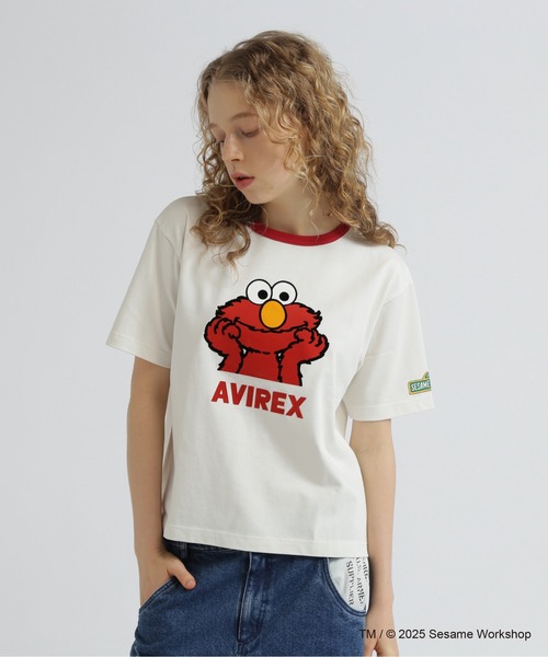 SESAME STREET(セサミストリート)の「《SESAME STREET meets AVIREX》RINGER T-SHIRT(Tシャツ/カットソー・レディース・サックスブルー/オフホワイト・F)」の6枚目の写真