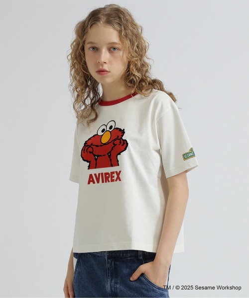 SESAME STREET(セサミストリート)の「《SESAME STREET meets AVIREX》RINGER T-SHIRT(Tシャツ/カットソー・レディース・サックスブルー/オフホワイト・F)」の8枚目の写真
