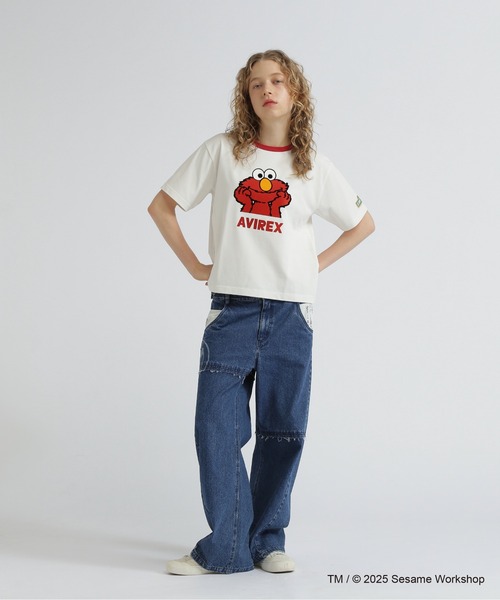 SESAME STREET(セサミストリート)の「《SESAME STREET meets AVIREX》RINGER T-SHIRT(Tシャツ/カットソー・レディース・サックスブルー/オフホワイト・F)」の9枚目の写真