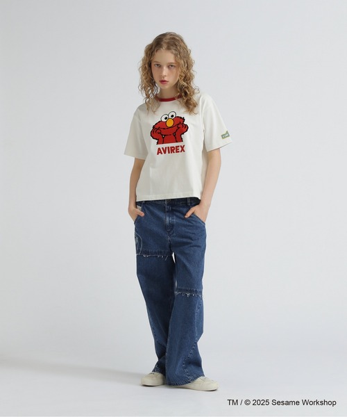 SESAME STREET(セサミストリート)の「《SESAME STREET meets AVIREX》RINGER T-SHIRT(Tシャツ/カットソー・レディース・サックスブルー/オフホワイト・F)」の10枚目の写真