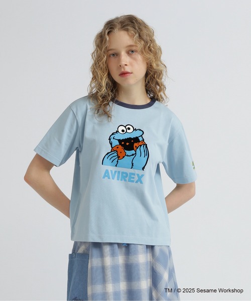 SESAME STREET(セサミストリート)の「《SESAME STREET meets AVIREX》RINGER T-SHIRT(Tシャツ/カットソー・レディース・サックスブルー/オフホワイト・F)」の22枚目の写真
