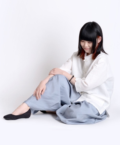 MARAI（マーライ）の「タックワイド ハカマパンツ 袴パンツ ルーズパンツ（その他パンツ・レディース・ブラック/ベージュ/グレー/カーキ/ネイビー/ブルー・FREE）」の8枚目の写真