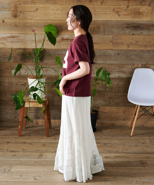 B.C STOCK(ベーセーストック)の「ウォッシャブル / Gleamy/グリーミー ナンバリングTシャツ(Tシャツ/カットソー・レディース・グリーン/ボルドー/サックスブルー・FREE)」の9枚目の写真