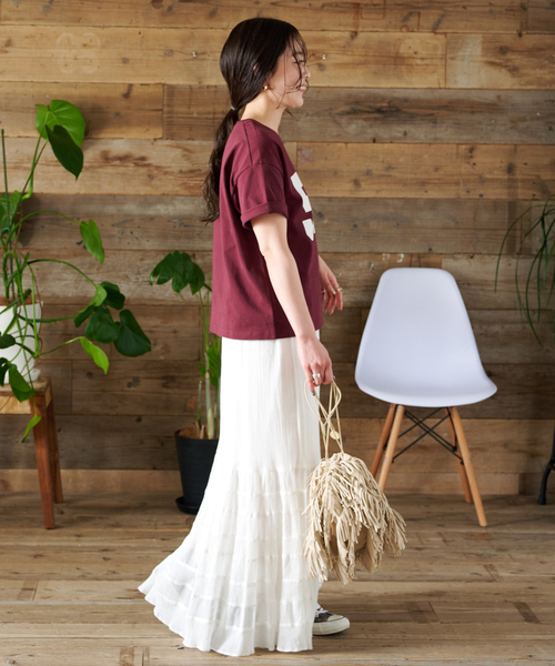 B.C STOCK(ベーセーストック)の「ウォッシャブル / Gleamy/グリーミー ナンバリングTシャツ(Tシャツ/カットソー・レディース・グリーン/ボルドー/サックスブルー・FREE)」の10枚目の写真