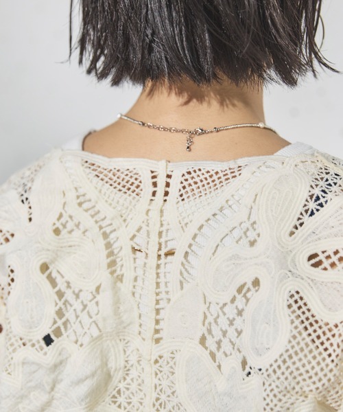 Doux archives（ドゥアルシーヴ）の「かぎ針レースカーディガン（カーディガン/ボレロ・レディース・アイボリー/ブラック・FREE）」の7枚目の写真