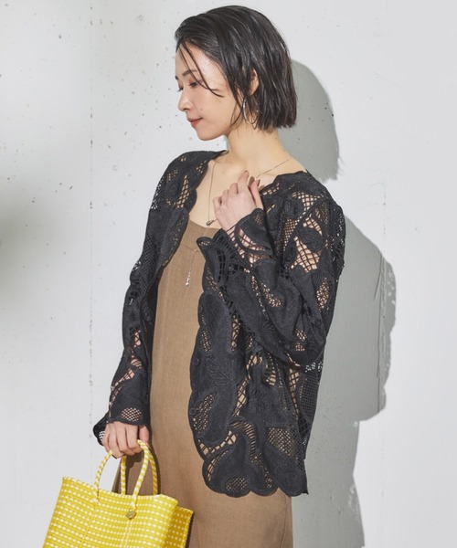 Doux archives（ドゥアルシーヴ）の「かぎ針レースカーディガン（カーディガン/ボレロ・レディース・アイボリー/ブラック・FREE）」の18枚目の写真