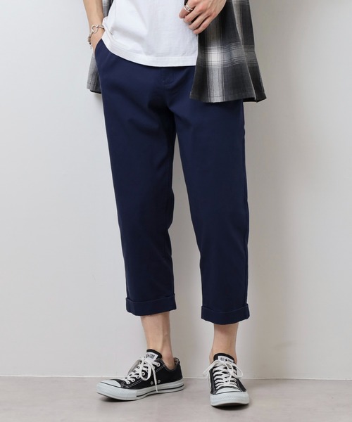 Relation（リレーション）の「ストレッチチノクロップドパンツ（チノパンツ・メンズ・ベージュ/ネイビー/オリーブ/グレー/ブラック/ホワイト/チャコールグレー/レッド・M/XL/XXL/S/L）」の18枚目の写真