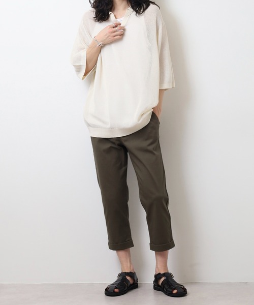 Relation（リレーション）の「ストレッチチノクロップドパンツ（チノパンツ・メンズ・ベージュ/ネイビー/オリーブ/グレー/ブラック/ホワイト/チャコールグレー/レッド・M/XL/XXL/S/L）」の16枚目の写真