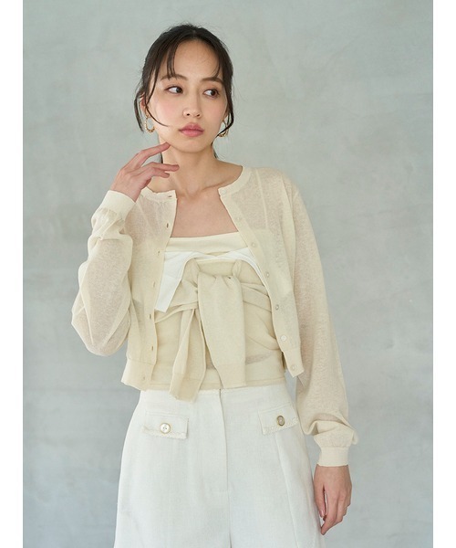 送料無料◆2025新品  Sustainableメタルプレートカーディガン（カーディガン/ボレロ トップス