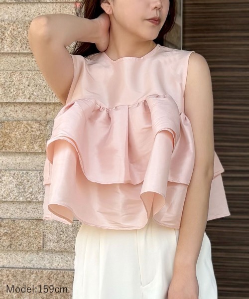 DONOBAN（ドノバン）の「シャイニーフレアノースリーブ（Tシャツ/カットソー・レディース・ブラック/ライトブルー/ライトピンク/ホワイト・ONE）」の2枚目の写真