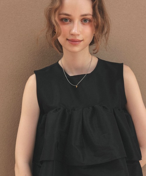 DONOBAN（ドノバン）の「シャイニーフレアノースリーブ（Tシャツ/カットソー・レディース・ブラック/ライトブルー/ライトピンク/ホワイト・ONE）」の7枚目の写真