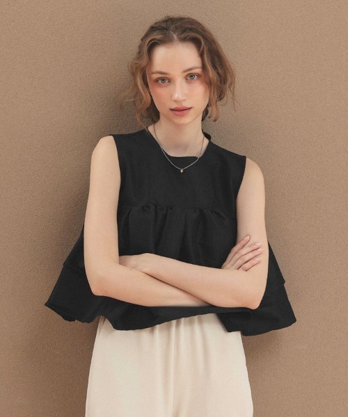 DONOBAN（ドノバン）の「シャイニーフレアノースリーブ（Tシャツ/カットソー・レディース・ブラック/ライトブルー/ライトピンク/ホワイト・ONE）」の9枚目の写真