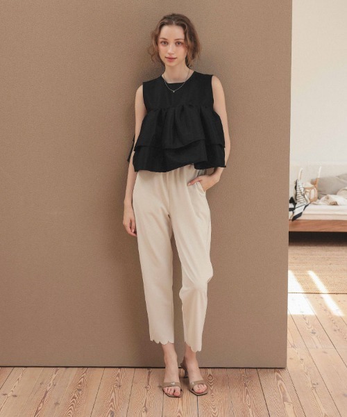 DONOBAN（ドノバン）の「シャイニーフレアノースリーブ（Tシャツ/カットソー・レディース・ブラック/ライトブルー/ライトピンク/ホワイト・ONE）」の14枚目の写真