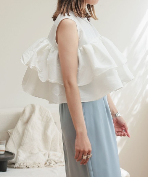 DONOBAN（ドノバン）の「シャイニーフレアノースリーブ（Tシャツ/カットソー・レディース・ブラック/ライトブルー/ライトピンク/ホワイト・ONE）」の18枚目の写真