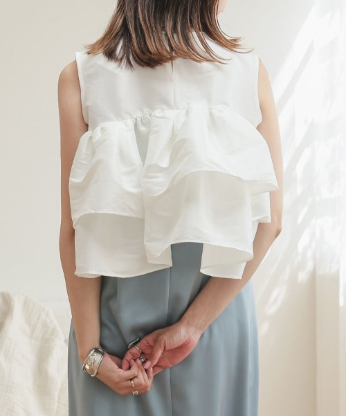 DONOBAN（ドノバン）の「シャイニーフレアノースリーブ（Tシャツ/カットソー・レディース・ブラック/ライトブルー/ライトピンク/ホワイト・ONE）」の19枚目の写真