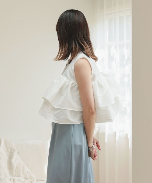 DONOBAN（ドノバン）の「シャイニーフレアノースリーブ（Tシャツ/カットソー・レディース・ブラック/ライトブルー/ライトピンク/ホワイト・ONE）」の20枚目の写真