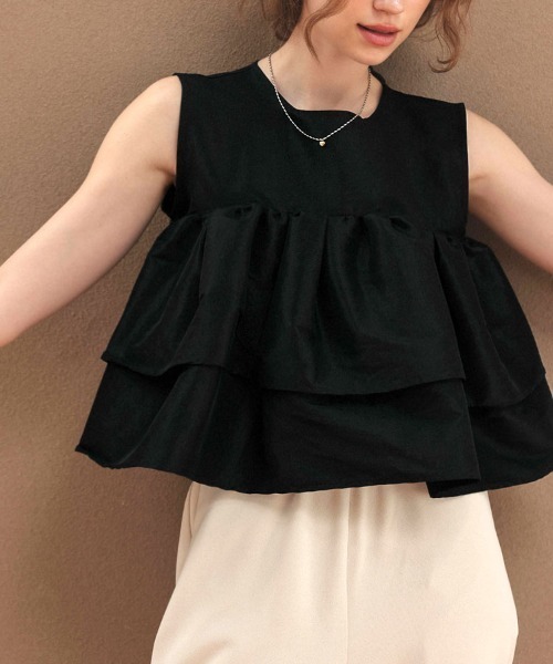 DONOBAN（ドノバン）の「シャイニーフレアノースリーブ（Tシャツ/カットソー・レディース・ブラック/ライトブルー/ライトピンク/ホワイト・ONE）」の11枚目の写真