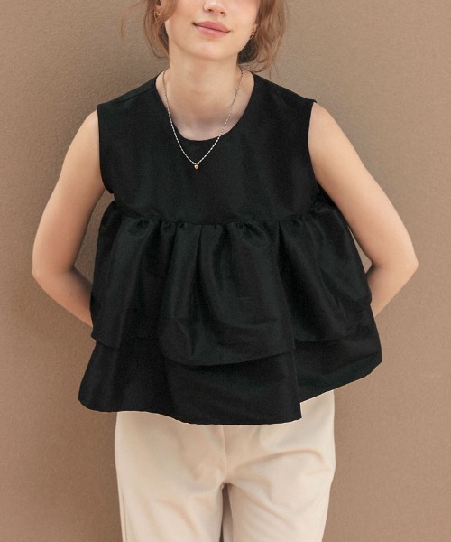 DONOBAN（ドノバン）の「シャイニーフレアノースリーブ（Tシャツ/カットソー・レディース・ブラック/ライトブルー/ライトピンク/ホワイト・ONE）」の12枚目の写真