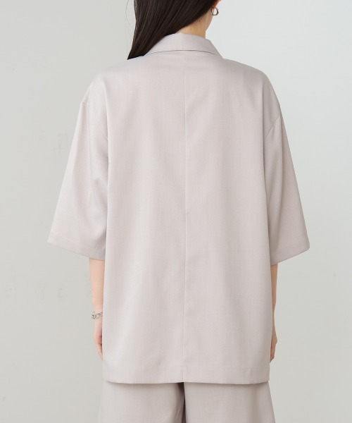 Bab(バブ)の「ハーフスリーブダブルテーラージャケット(テーラードジャケット・レディース・ホワイト系その他/ブラック・M)」の9枚目の写真