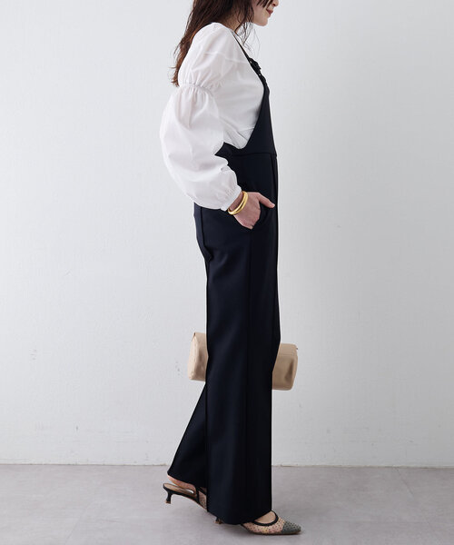 Drawing Numbers（ドローイング ナンバーズ）の「【Drawing Numbers】ナイロンポンチオーバーオール（サロペット/オーバーオール・レディース・アイボリー/ブラック・38）」の6枚目の写真