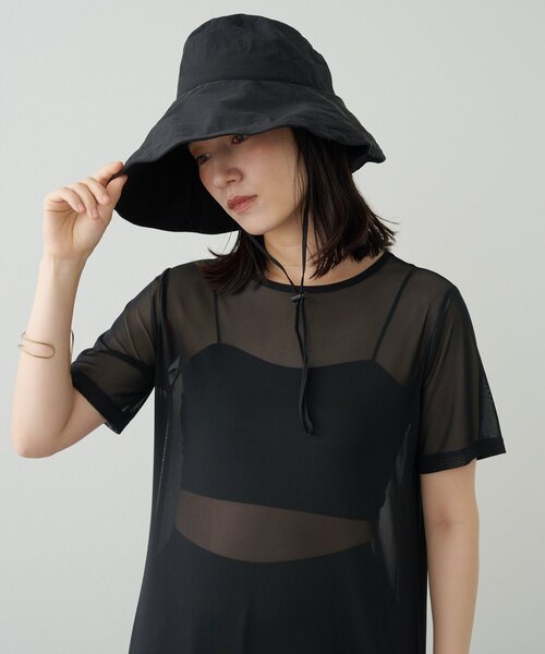 Omekashi(オメカシ)の「ナイロンハット(ハット・レディース・ホワイト/ブラック・FREE)」の7枚目の写真