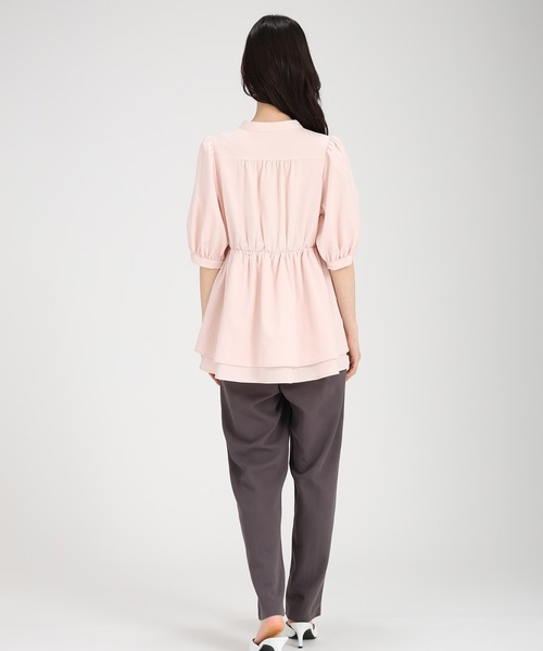 MAKU、 maku textiles チュニック 五分丈 メール便可 チュニック ブラウス 五分袖 レディース 前後 2WAY