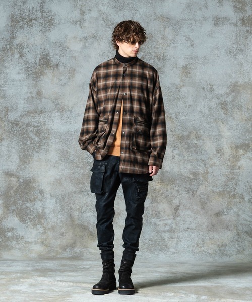 セール】4XL Stand Collar Shirt / 4エックスエルスタンドカラーシャツ