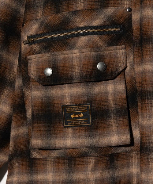 glamb（グラム）の「4XL Stand Collar Shirt / 4エックスエルスタンドカラーシャツ（シャツ/ブラウス・メンズ・ブラウン/ブラック・FREE）」の16枚目の写真