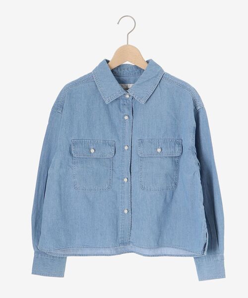le.coeur blanc(ルクールブラン)の「《軽い素材》パールボタンコンパクトデニムシャツ(シャツ/ブラウス・レディース・ブルー/サックスブルー・38)」の14枚目の写真