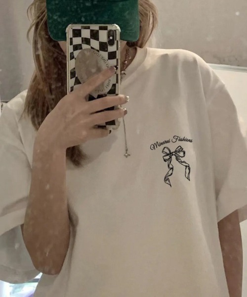 shoppinggo(ショッピングゴー)の「リボンロゴTシャツ(Tシャツ/カットソー・レディース・ホワイト・M)」の16枚目の写真