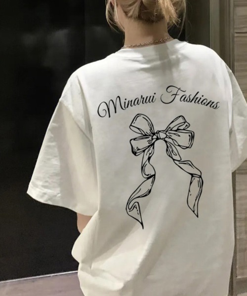 shoppinggo(ショッピングゴー)の「リボンロゴTシャツ(Tシャツ/カットソー・レディース・ホワイト・M)」の14枚目の写真