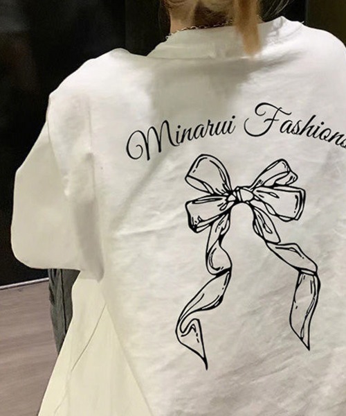 shoppinggo(ショッピングゴー)の「リボンロゴTシャツ(Tシャツ/カットソー・レディース・ホワイト・M)」の13枚目の写真