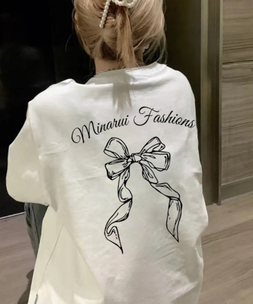 shoppinggo(ショッピングゴー)の「リボンロゴTシャツ(Tシャツ/カットソー・レディース・ホワイト・M)」の9枚目の写真