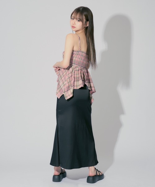 anチェックリボンキャミソールタミニドレス Check Ribbon Camisole Dress / チェックリボンキャミソール