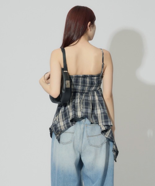 ALLuRing ChaRm(アリュリングチャーム)の「Check Ribbon Camisole Dress / チェックリボンキャミソールドレス(キャミソール・レディース・ネイビー/ピンク/ブラック/ホワイト/レッド・FREE)」の16枚目の写真