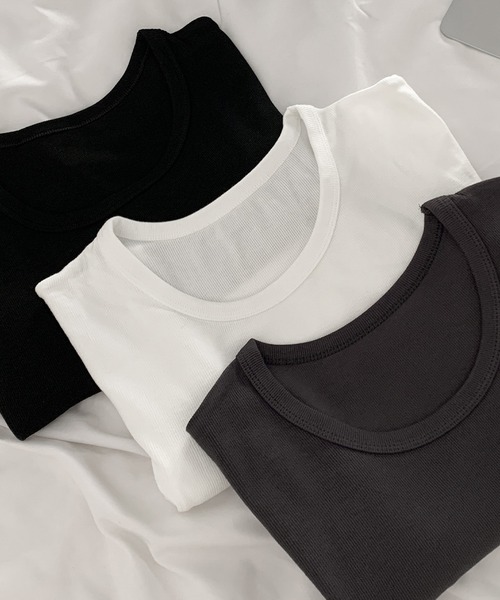 LOWO(ロワ)の「フレンチスリーブTシャツ カットソー(Tシャツ/カットソー・レディース・ホワイト/チャコールグレー/ブラック・FREE)」の15枚目の写真