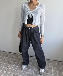 フラワー レース」に該当するカーディガン/ボレロファッション