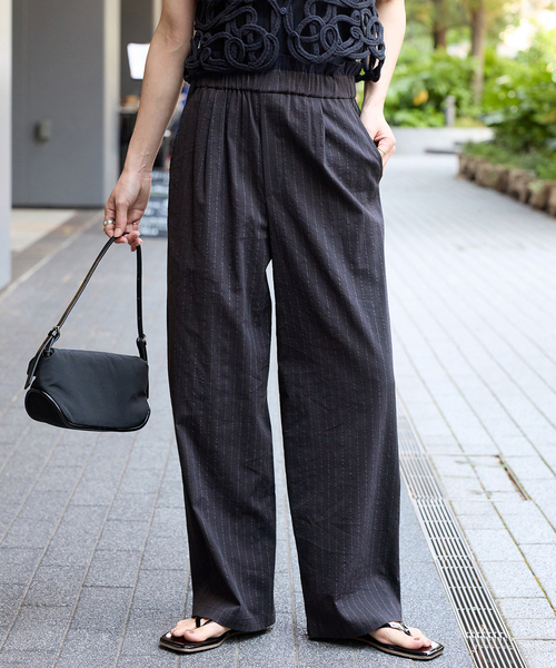 ジャーナルスタンダード　ストレートパンツ　ワイドパンツ セール】《追加4》ウォッシャブルコットンリネンVIS ストレート
