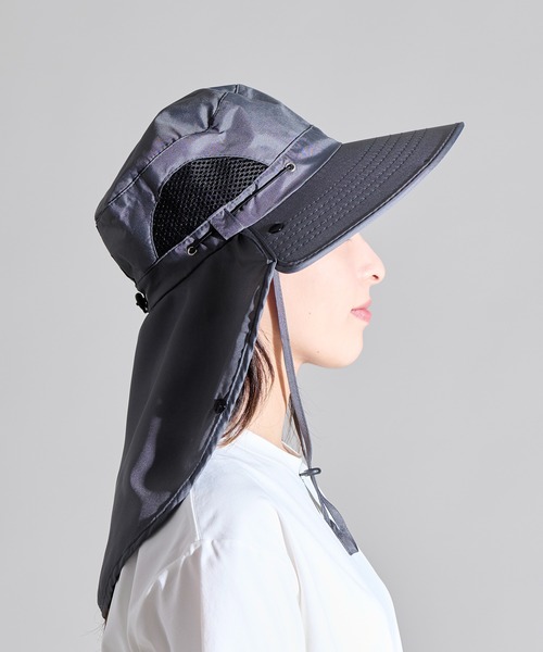 セール】5E3 フェイスガード ネックガード付き つば広ハット