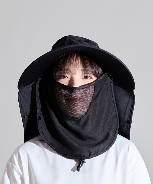 セール】5E3 フェイスガード ネックガード付き つば広ハット